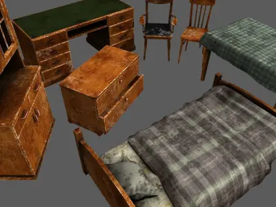 Old Furniture Pack Free low-poly 3D model