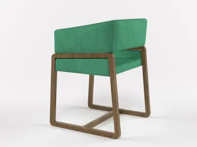 Chair dining - emerald Free 3D model