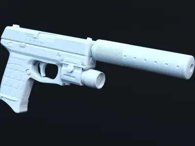 Tactical pistol High Poly 3D model