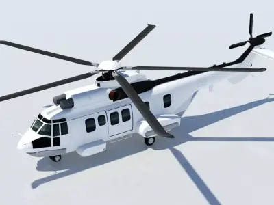 EC225 - H215 Super Puma Static Low Poly Low-poly 3D model