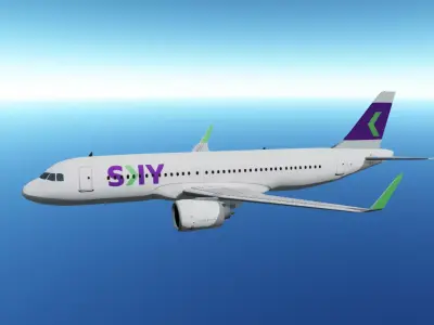 Sky airlines airbus a320neo low poly 3d model  Low-poly 3D model