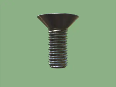 Steel Stained M8 Bolt Allen Counter Sink PBR 4K 3D model