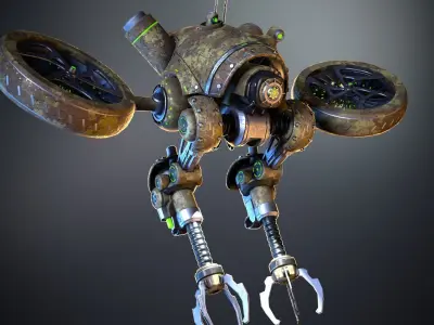 Sci-fi drone 01 Low-poly 3D model