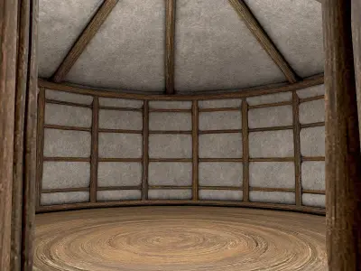 Traditional Yurt Nomads Tent with Interior 4 Low Poly PBR Low-poly 3D model