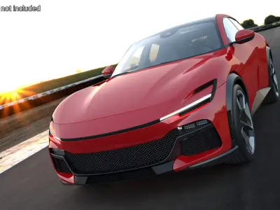 Ultimate Crossover Racing Car Red 3D model