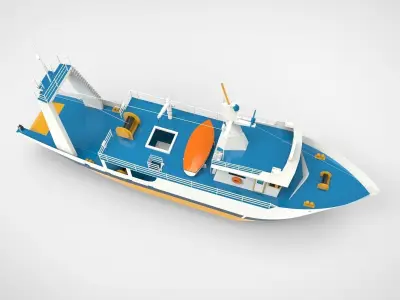 Fishing Trawl Ship 3D model