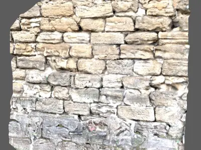 Gate wall of a beautiful fort built thousands of years ago 3D model