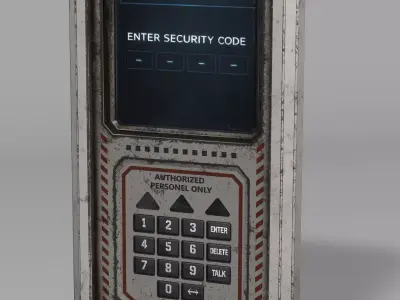 Sci-Fi Security Panel Low-poly 3D model