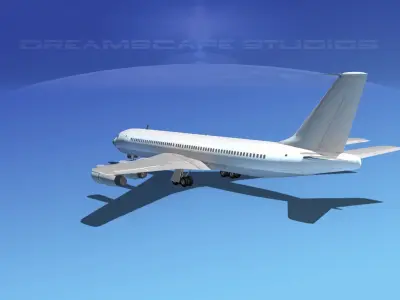 Boeing 707 Unmarked 1 3D model