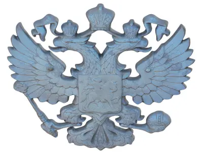 Russian coat of arms Double-headed eagle 3D model