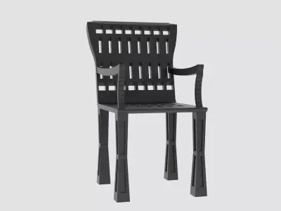 Low Poly Modern Black Armchair 3D Model Low-poly 3D model