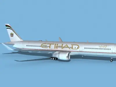 Boeing 767-400 Etihad 3D model