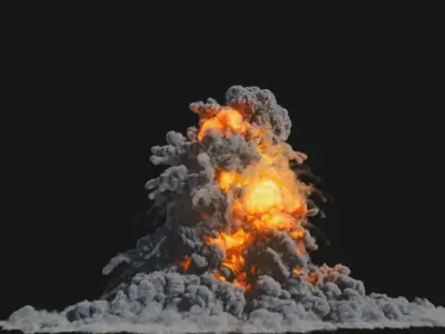 Houdini Explosion Asset Sand Advection Explosion lifetime lisc Low-poly 3D model
