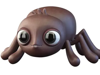 Cartoon Spider Character 3D model