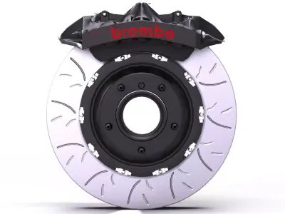 Brembo GTS 6-Pot Brake Kit Low-poly 3D model