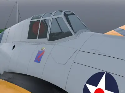 F4F-3 WILDCAT VF41 - 41F7 Low-poly 3D model