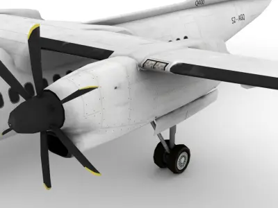 Dash Q400 Low-poly 3D model