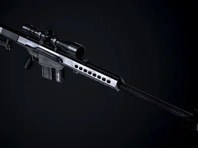 Barret M82A1 PBR Low-poly 3D model