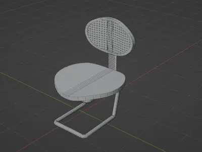 Fancy 3d Wooden chair as Furniture and interior modeling Free low-poly 3D model