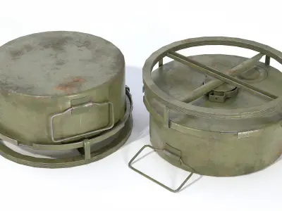 M1 Anti Tank Land Mine Low-poly 3D model