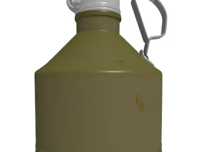 Dented Steel Canteen 3D Model 3D model