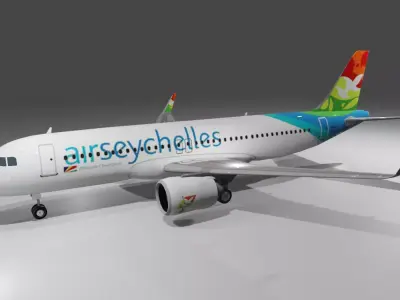 Air Seychelles Airbus a320neo 3d model Low-poly 3D model