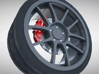 Weds Sport Carbon Wheel 3D model