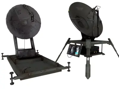 2 Satellite dish Low-poly 3D model