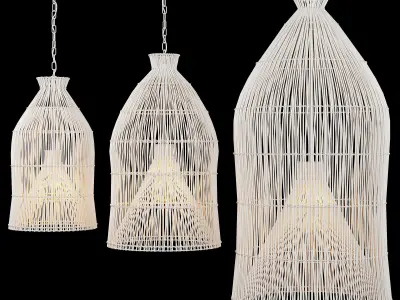  Indonesian fishing basket pendants 3D model