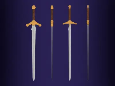 Fantasy Medieval Weapon Pack Free low-poly 3D model