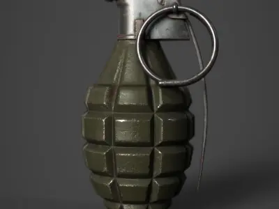 MK2 Grenade Free low-poly 3D model