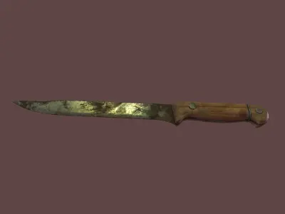 kitchen knife damage Low-poly 3D model