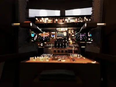 Boeing 747 Airplane Cockpit 3D model
