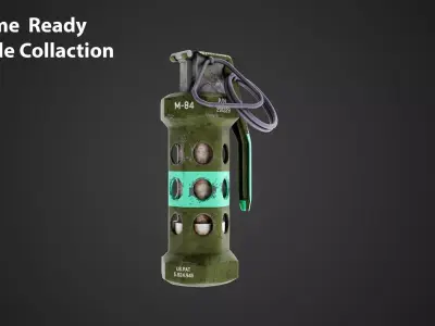 Game Ready Grenade M67 Flashbang Smoke  CS Gas Grenades Pack Low-poly 3D model