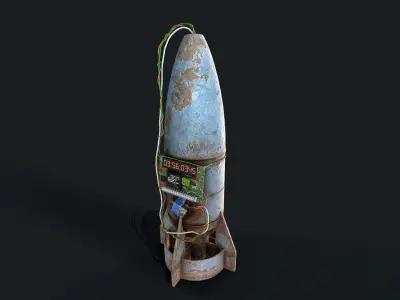 Aerial Bomb Low-poly 3D model