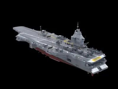 French PANG aircraft carrier PANG porte-avions 3D model
