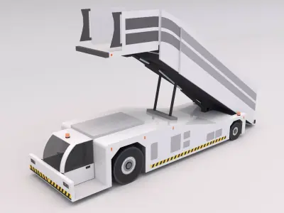 Airport Stair Vehicle Low-poly 3D model