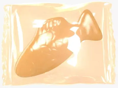 Wrapped Orange Fish 3D 3D model