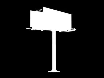 Billboard 2 Red Low-poly 3D model