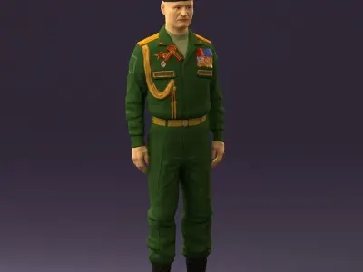 Man in russian military uniform 0896 3D model