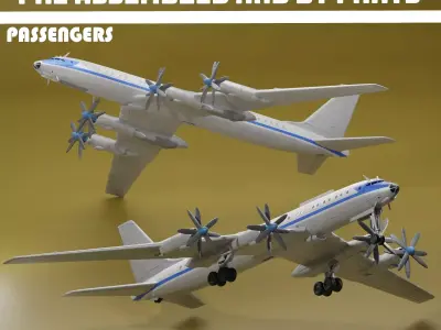 Tupolev Tu-114 Rossiya PASSENGERS 3D print model