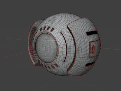 flying high-tech drone Low-poly 3D model