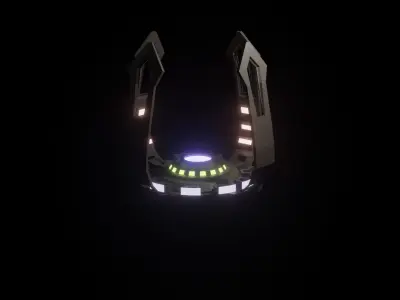 SCIFI alien spaceship Low-poly 3D model