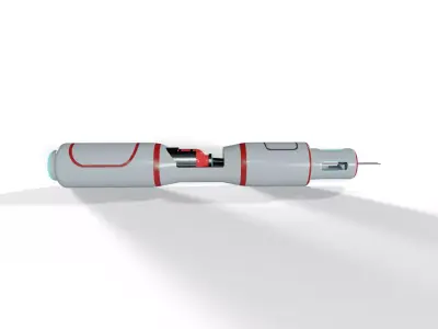 Sci-Fi Medical Injector Syringe Low-poly 3D model