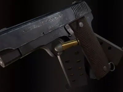 French Ruby Pistol Low-poly 3D model