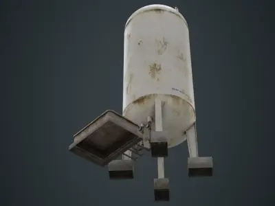 Industrial Gas Tank 3B Low-poly 3D model