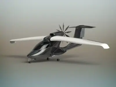Aircraft futuristic flying vehicle 3D model