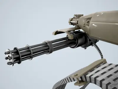 Machine Gun M134 Ver 2 Low-poly 3D model