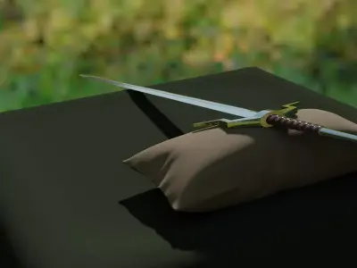 Greatsword sword on pillow 3D model