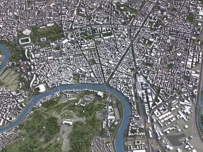 Grenoble Low-poly 3D model